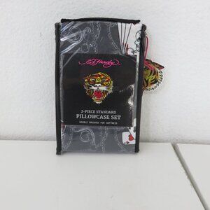 (#127) Ed Hardy 2-Piece Pillowcase Set Logo print, Standard